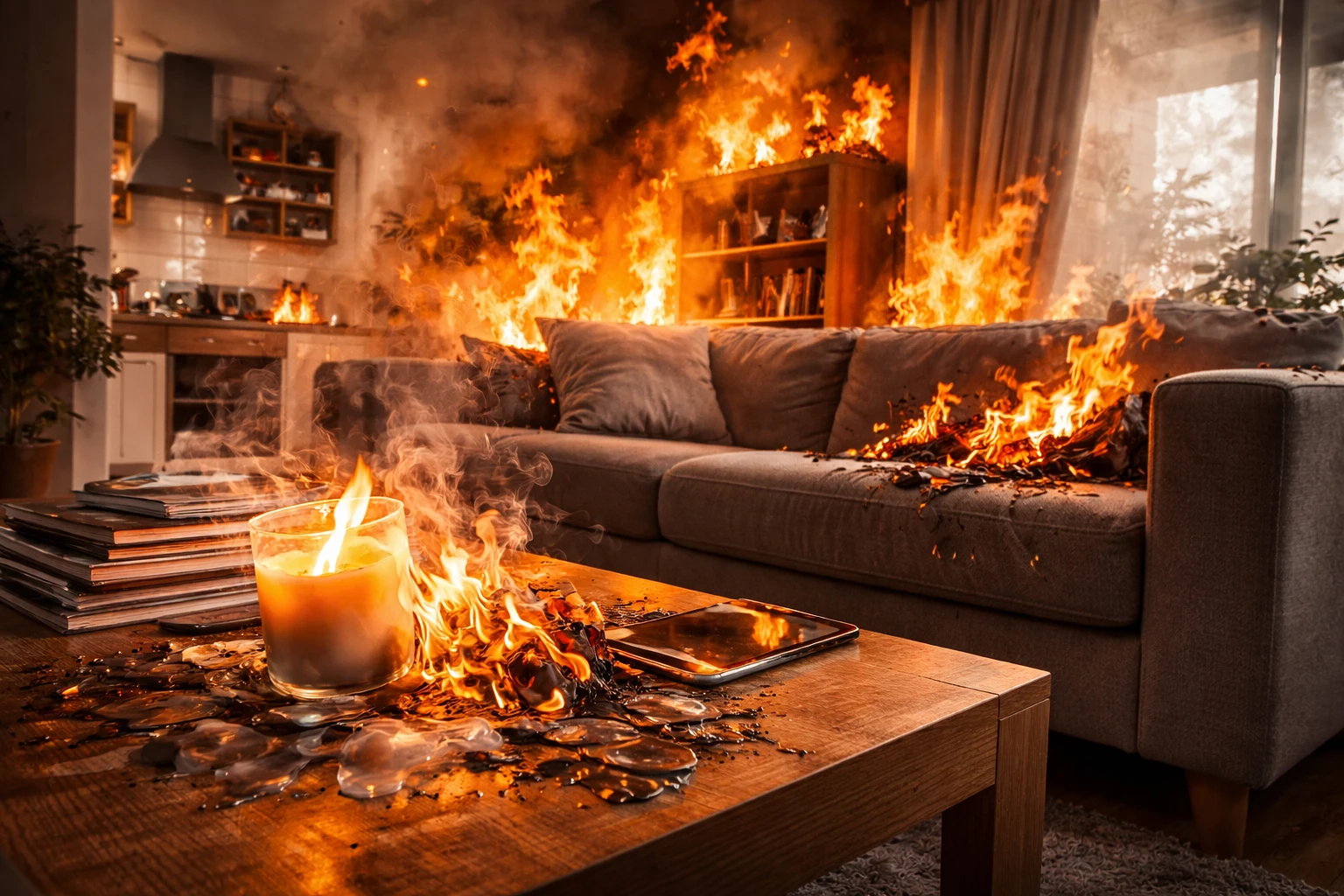 صورة توضح الحريق العرضي