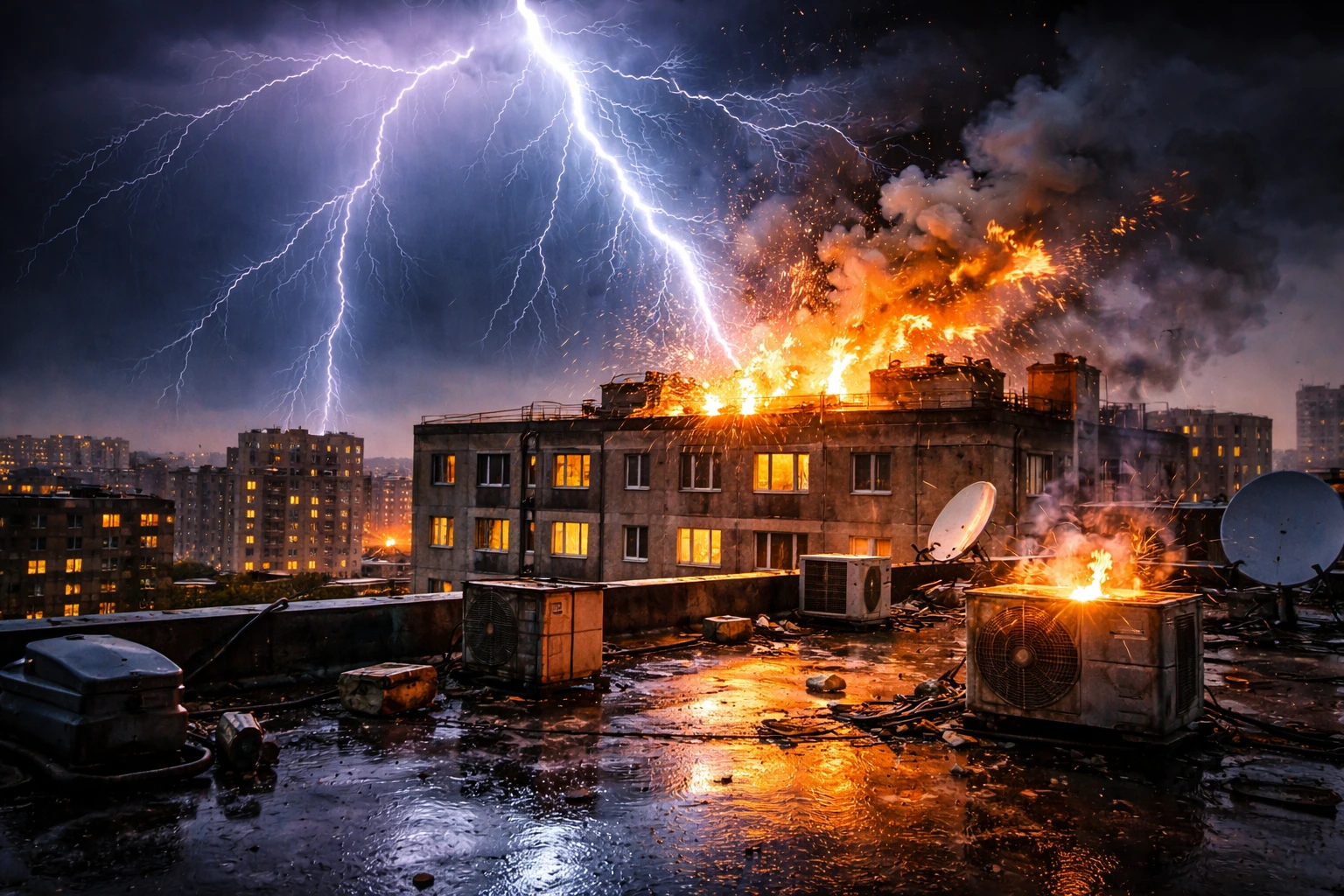 صورة توضح الصواعق (البرق)